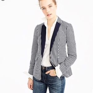 J. Crew Navy Gingham Blazer